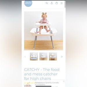 Catchy high chair accessory to catch food!